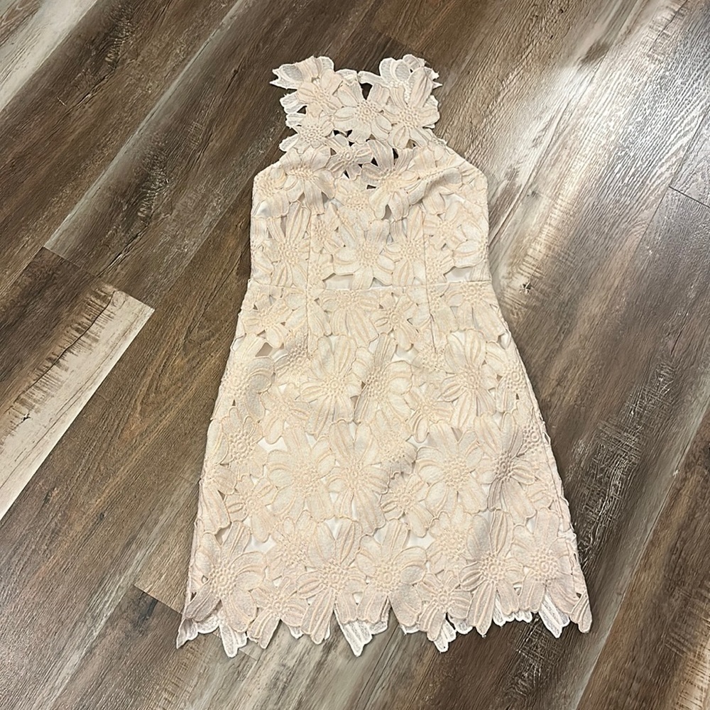 Free People X Saylor Jessa Ivory Foil Dress NWT - Picture 3 of 7